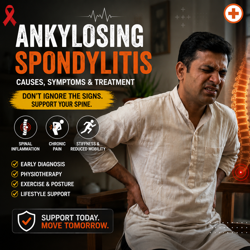 Translation missing: hi."Middle aged Indian man suffering from severe lower back pain and stiffness showing early symptoms of Ankylosing Spondylitis disease"