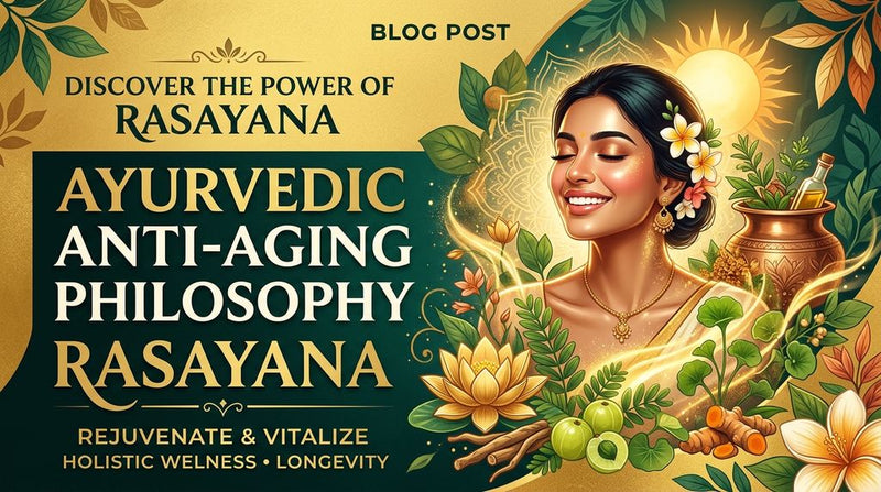 Translation missing: hi.A conceptual diagram showing the relationship between Ojas (vitality), the drying Vata dosha, and the process of cellular aging (Vayasthapana)