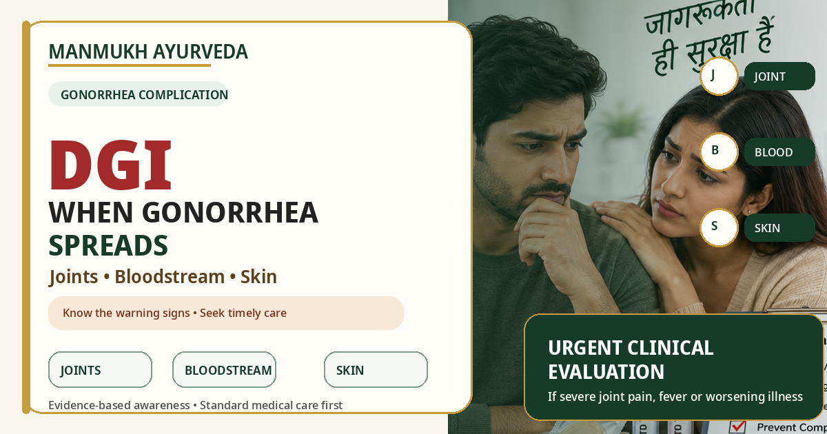 Disseminated gonococcal infection DGI warning signs involving joints, bloodstream and skin - Manmukh Ayurveda