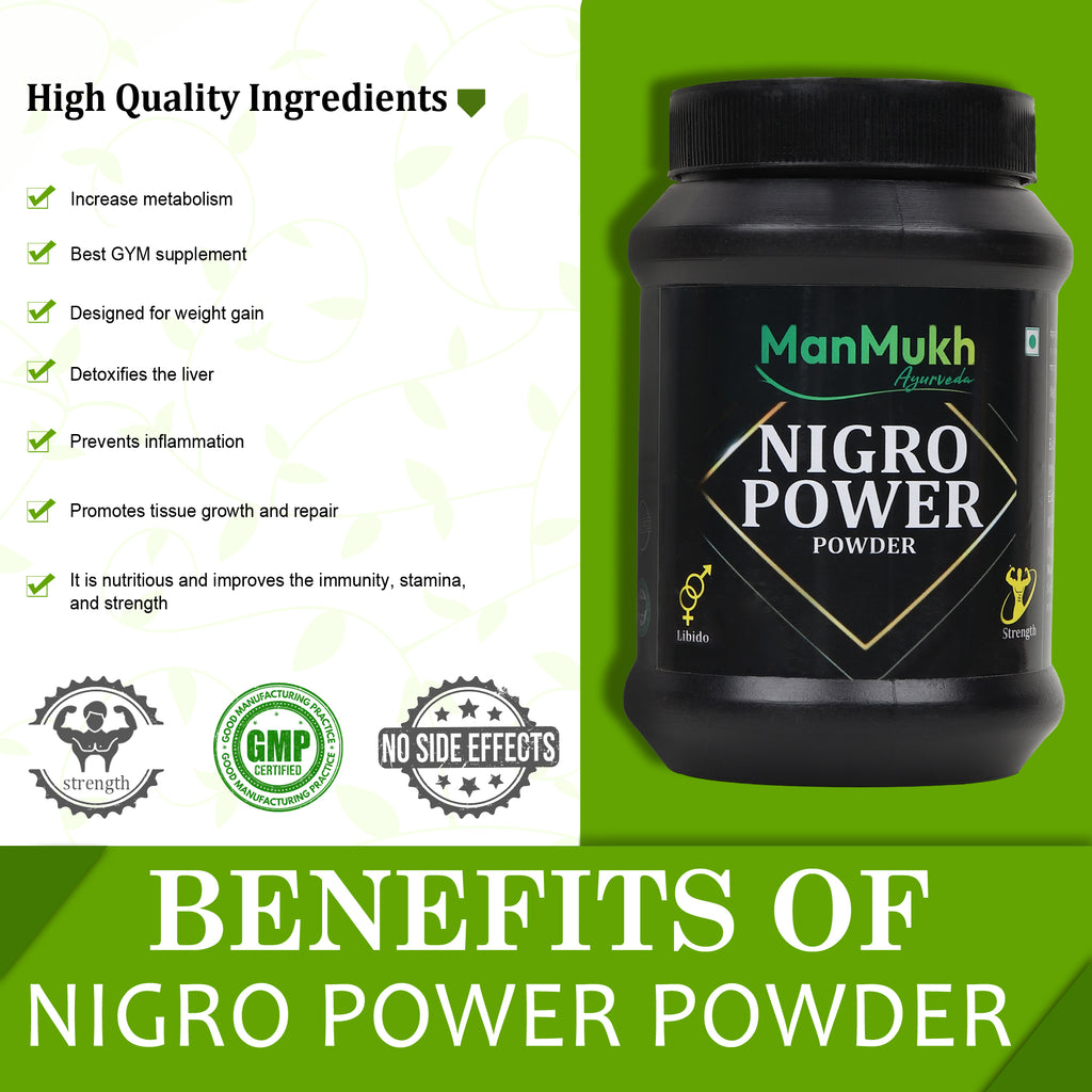 Health benefits of Nigro Power Powder as a GMP certified weight gain supplement for increasing metabolism and liver detox with no side effects.