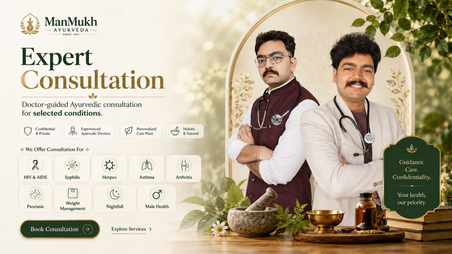 Manmukh Ayurveda doctors offering expert Ayurvedic consultation for selected conditions